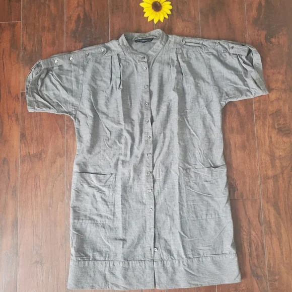 FRENCH CONNECTION GRAY BUTTON DOWN TOP - Picture 4 of 9